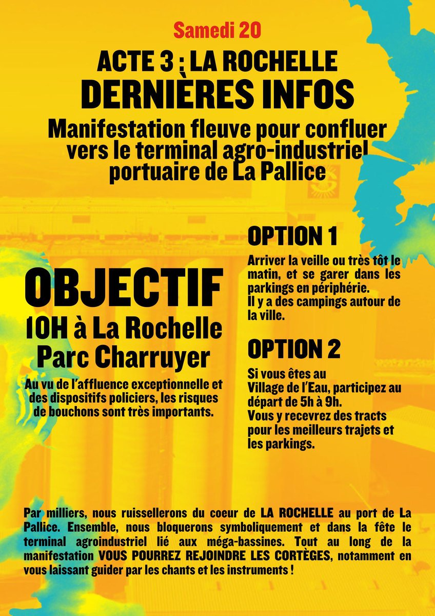 📢 GRAND WEEK-END DE MOBILISATION FACE AUX #MEGABASSINES qui marque un renouvellement de cette lutte avec une mise en avant des alternatives face à l'accaparement de l'eau 🚰

Le pourvoir lui ne se renouvelle pas &amp; "recycle" les mêmes arguments fallacieux &amp; rances 🤢

[1/2]