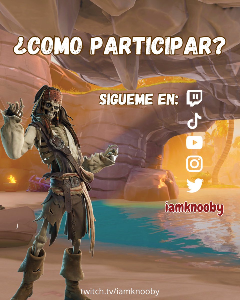 *ÚLTIMA OPORTUNIDAD* SORTEO MINI PASE PIRATAS DEL CARIBE 📣📣📣
Participa en TikTok tiktok.com/@iamknooby_?_t… ☠️ #SORTEO #fortnite