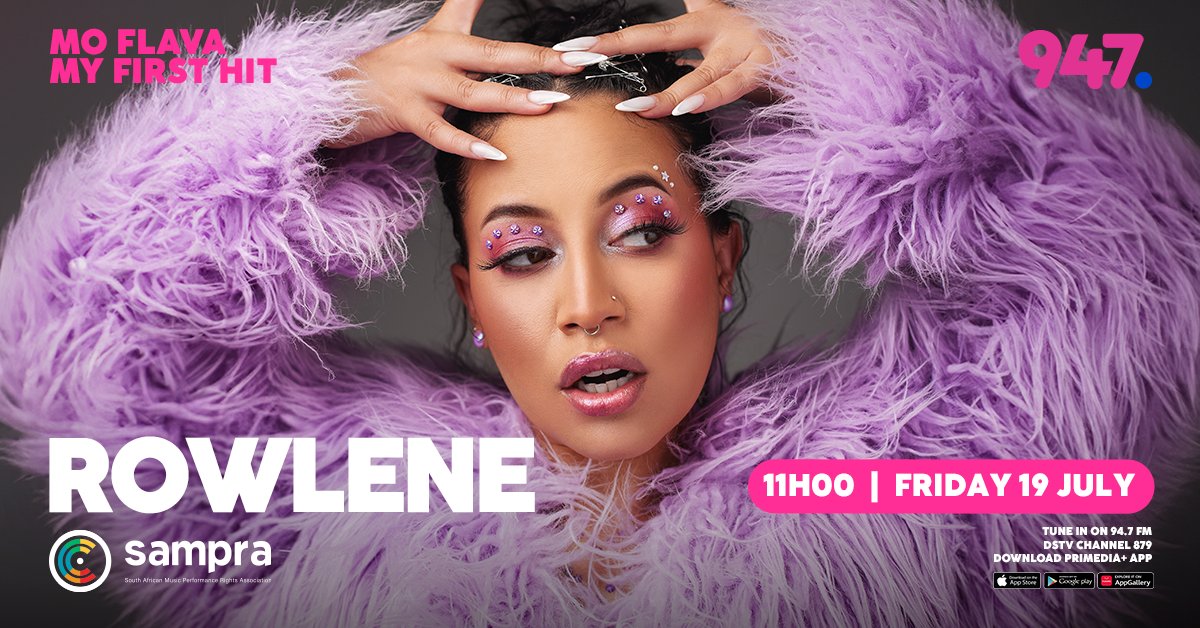 OfficialSAMPRA's tweet photo. Catch singer-songwriter @Rowlene_SA  on @947 at 11:00 am as she shares the magic behind her first hit on #MyFirstHitOn947 brought to you by SAMPRA.

#LoveTheBeatPayForPlay#SAMPRAx94 https://t.co/SNATpGqhPk