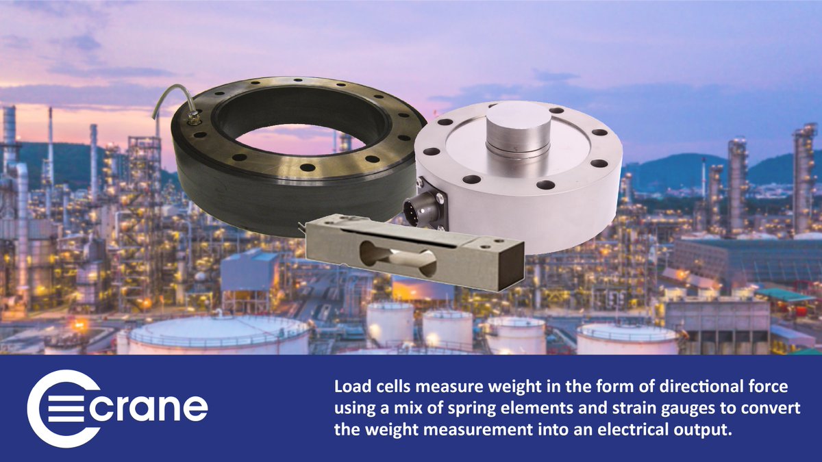 cranetorque's tweet image. Load cell transducers are crucial components in many industrial weighing systems on processes. Load cells measure weight in the form of directional force using a mix of spring elements and strain gauges to convert the weight measurement into an electrical output.

#loadcells