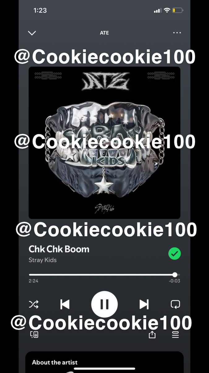 Cookiecookie100's tweet photo. 17시
Spotify

#StrayKids #스트레이키즈 #ATE #ChkChkBoom #ChkChkBoom_Burningtime https://t.co/00gBS2yayZ