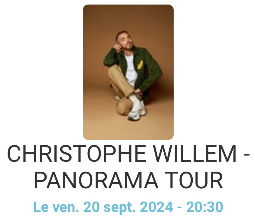 Le Forum de Christophe Willem (@theforumofcw) on Twitter photo ❗️OUVERTURE BILLETTERIE ❗️ <a href="/cwillem/">Christophe Willem</a> sera en concert le 20 septembre 2024 au <a href="/LesFuseaux/">Les Fuseaux</a> à Saint Dizier 👉 indiv.themisweb.fr/0440/fListeMan… ❗️OUVERTURE BILLETTERIE ❗️ <a href="/cwillem/">Christophe Willem</a> sera en concert le 20 septembre 2024 au <a href="/LesFuseaux/">Les Fuseaux</a> à Saint Dizier 👉 indiv.themisweb.fr/0440/fListeMan…