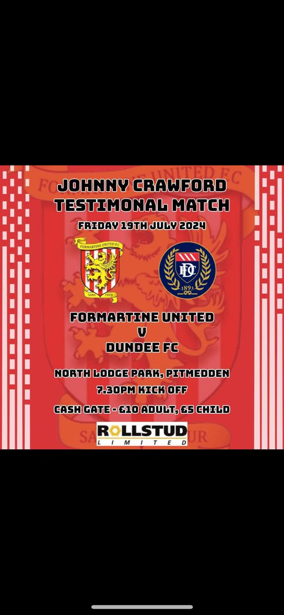 Get along to support JC testimonial tonight v Dundee