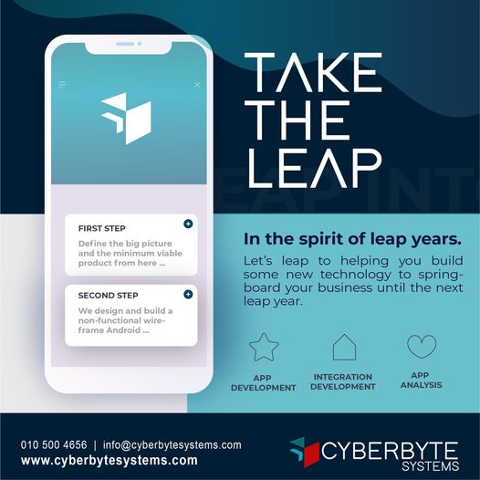 CyberByteSystem's tweet photo. Take the leap. Let us take the leap by helping you build new technology to springboard your business.
#leapyear2024 #friday #tips #cyberbytesystems https://t.co/JGtBbTlXvE