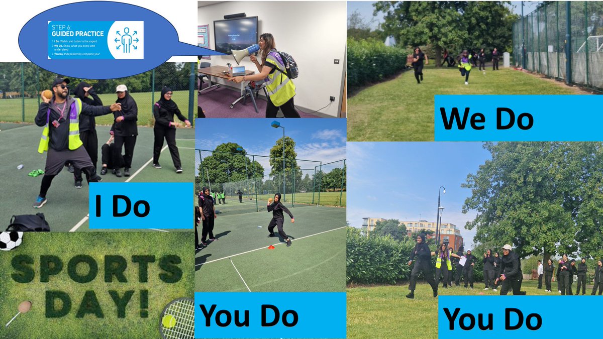edengirlsslough's tweet photo. Colleagues at EGS encourage and motivate pupils with taking part in the activities for sports day through guided practice. #SportsDay #TeachLikeAStar #IDoWeDoYouDo #GuidedPractice https://t.co/9BHErINEER
