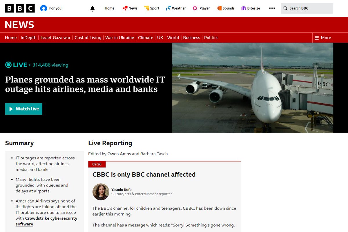Global outage shows the fragility of a simple update having a ripple affect across all walks of life.

#cloud