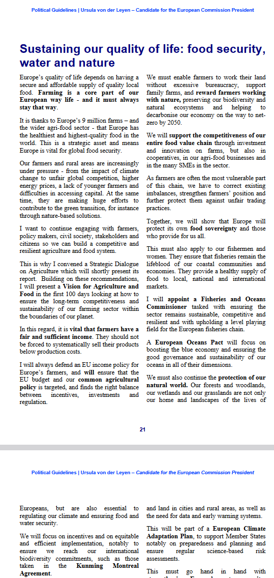 RobertFinger1's tweet photo. What direction for EU's agricultural policy?

Insights from the 'Political Guidelines for the next European Commission 2024-2029' by Ursula von der Leyen

https://t.co/WGYVUCklVZ https://t.co/TsHs4IJ916