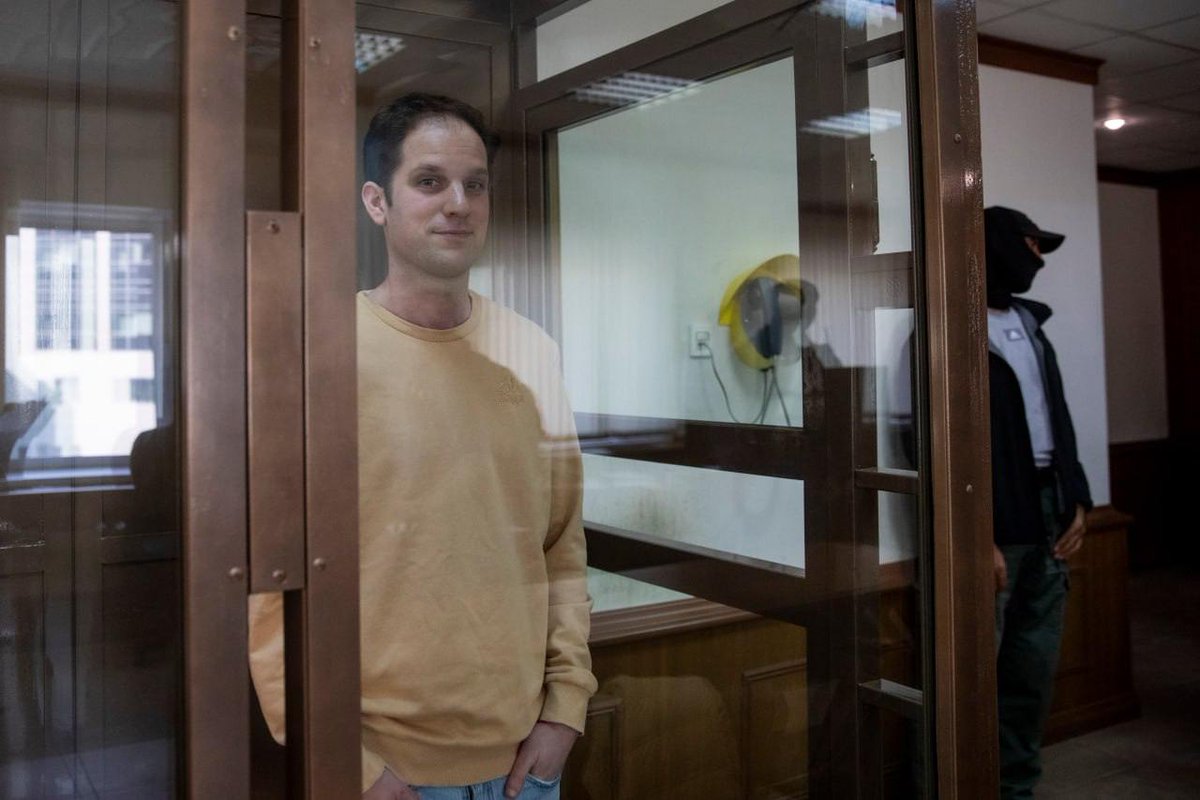 Polina Ivanova (@polinaivanovva) on Twitter photo NEW: Russia is seeking an 18-year prison term for Wall Street Journal <a href="/WSJ/">The Wall Street Journal</a> reporter Evan Gershkovich. His sentencing is likely later today. The trial is, of course, a sham, the accusations nonsense, and Evan a political hostage. NEW: Russia is seeking an 18-year prison term for Wall Street Journal <a href="/WSJ/">The Wall Street Journal</a> reporter Evan Gershkovich. His sentencing is likely later today. The trial is, of course, a sham, the accusations nonsense, and Evan a political hostage.
