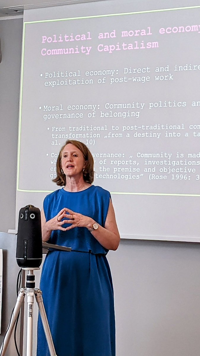 Day 2 of the Kiel Conference on #DigitalCommunities. Prof. Silke van Dyk (Jena) talking about "Community Capitalism: Exploitation of Digital Communities".