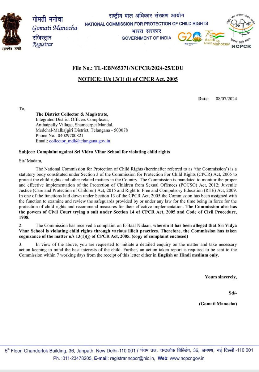Praja_Snklpm's tweet photo. @TelanganaCMO @revanth_anumula @Bhatti_Mallu @AnooradhaR #balalahakkulasangham
@AchyutaRao6
@Collector_MDL
@ACLB_Medchal
@napmindia
#childrights #cpcrACT
#NCERT @ncert
#NationalCommissionForProtectionOfChildRights
@CPRO_TGCM
Bplkm✍️ https://t.co/QkeLR86GGm
