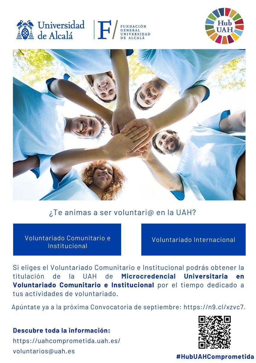 ¿Te animas a ser voluntari@?
Con la mirada puesta en las vacaciones os compartimos el voluntariado que ofrecemos desde el #HubUAH_Comprometida de cara al próximo curso 2024-2025. Toda la información en uahcomprometida.uah.es.