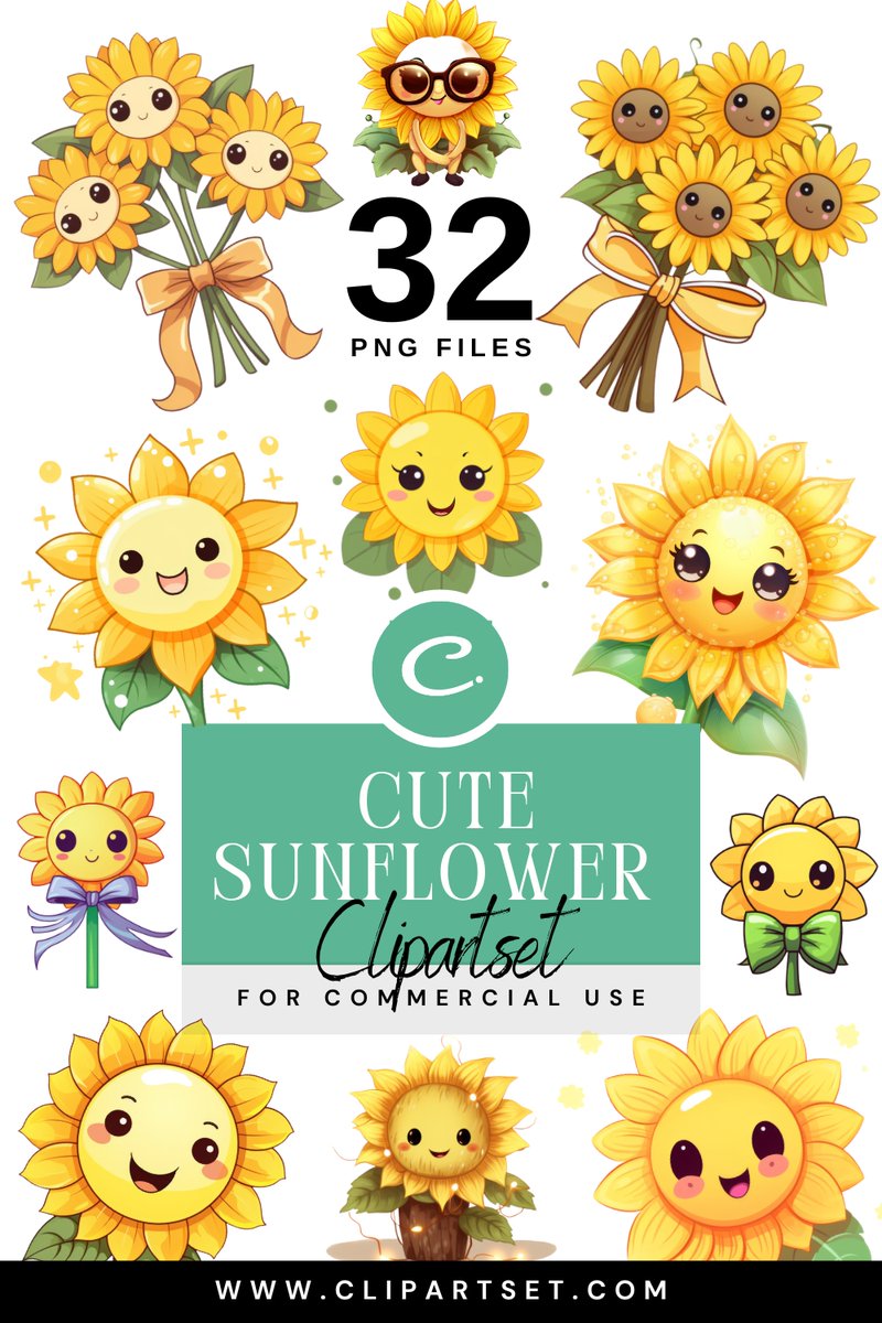 clipartset's tweet image. Brighten up your designs with our Cute Sunflower Clipart! 300 DPI Transparent PNG files, sized 4096 x 4096 pixels. 🌼✨

Shop Now: clipartset.com/products/cute-…

#Sunflower #SpringDesign #Clipart #YellowFlowers #FlowerArt #DesignResources #DigitalArt #GraphicDesign #PNGFiles