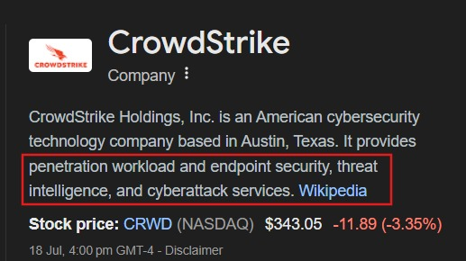AshokKmrPandit's tweet photo. today, CrowdStrike did a negative tests of its services by
- reducing workload of IT janta
- not securing endpoints
- becoming threat itself
- not knowing if its' a cyberattack
#Crowdstrike #Microsoft #CyberAttack https://t.co/MUqOZn2ZrL