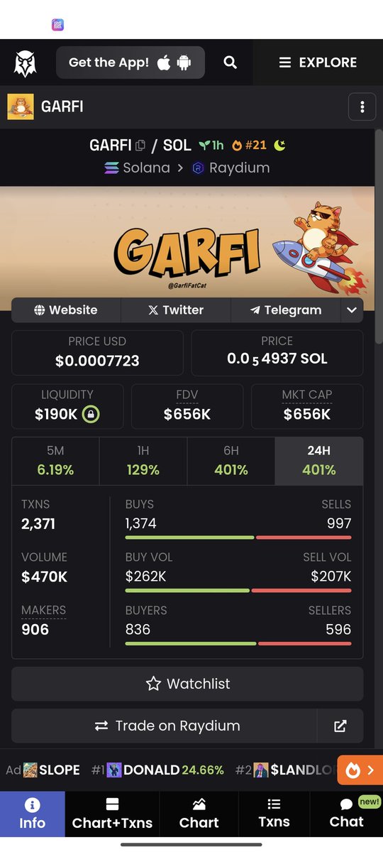 Meta_eth168's tweet photo. $GARFI
CA: 4HUYAAGUVusN66yZz3AU7QRKCiFQR1DsYhiJfpL8zyS4
@GarfiFatCat
理由:
1. 池子已经烧掉
2. $GARFI IS $GARFI
3.dexscreener的盘子,老鹰已经很久没有出盘子了
#Garfi #memecoinsol #Solana https://t.co/r4oyKzX0Qe
