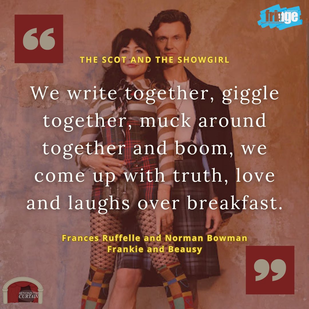 Beyond The Curtain (@beyondcurtain12) on Twitter photo “We strive to be unique, funny, touching and entertaining. Re style, we’d like to call it our own style.”
<a href="/francesruffelle/">Frances Ruffelle</a> and <a href="/normanbowman69/">Norman Bowman</a> aka Frankie and Beausy discuss The Scot and The Showgirl ahead of a run at the Edinburgh Fringe.
beyondthecurtain.co.uk/2024/07/france… “We strive to be unique, funny, touching and entertaining. Re style, we’d like to call it our own style.”
<a href="/francesruffelle/">Frances Ruffelle</a> and <a href="/normanbowman69/">Norman Bowman</a> aka Frankie and Beausy discuss The Scot and The Showgirl ahead of a run at the Edinburgh Fringe.
beyondthecurtain.co.uk/2024/07/france…