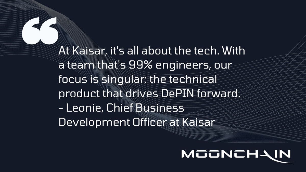 Moonchain_com's tweet photo. What a great turnout for the Moonchain x @KaisarNetwork  AMA! Huge thanks to Kaisar for sharing their valuable insights with our community. Check out this standout quote from the session!

If you missed it, catch the recording here: https://t.co/FOMlGUxEDR

🔔 Stay tuned for more exciting AMAs coming soon!

#Moonchain #Kaisar #DePIN