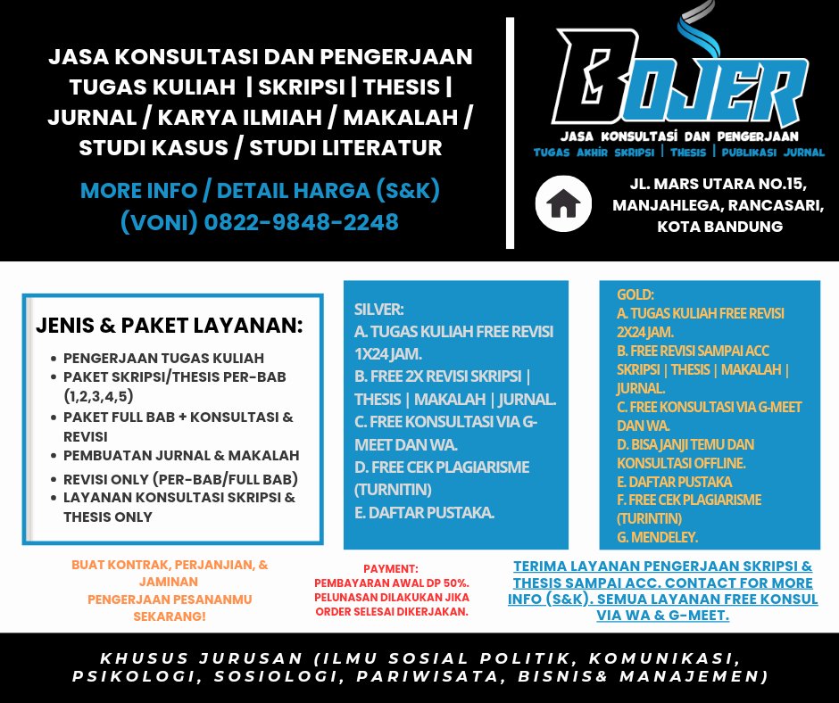 dijokiinbojer's tweet photo. Open Jasa Konsultasi dan Joki (Tugas Kuliah, Skripsi, Thesis, Makalah, dan Penulisan Jurnal) tersedia 2 layanan:
1. Free revisi 2x + konsultasi online.
2. Sampai ACC dan free konsul online/on site. 
Bisa bikin MOU/PERJANJIAN.
#jokitugas #Jokiskripsi #jokitesis #jokikuliah https://t.co/DqXjMJugsd