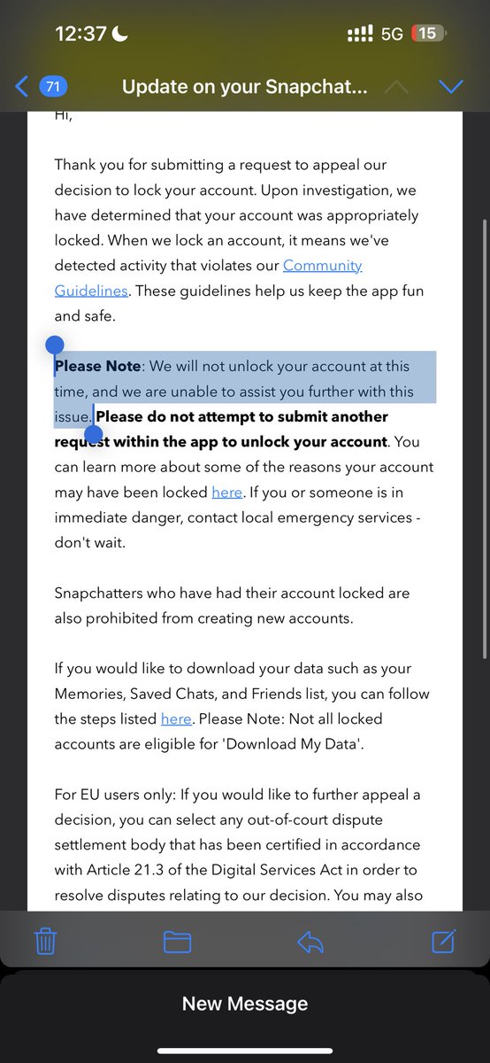 PHMO2YAD's tweet photo. Hey @snapchatsupport I’m trying to access my account after I submit my appeal&amp;reviewed my appeal so my question that I lost my account for every or there is a chance to get back cuz I have a lot people all around the world and a top of that I’m having @Snapchat+
Thanks 🙏🏼 https://t.co/keygNJ7X1o