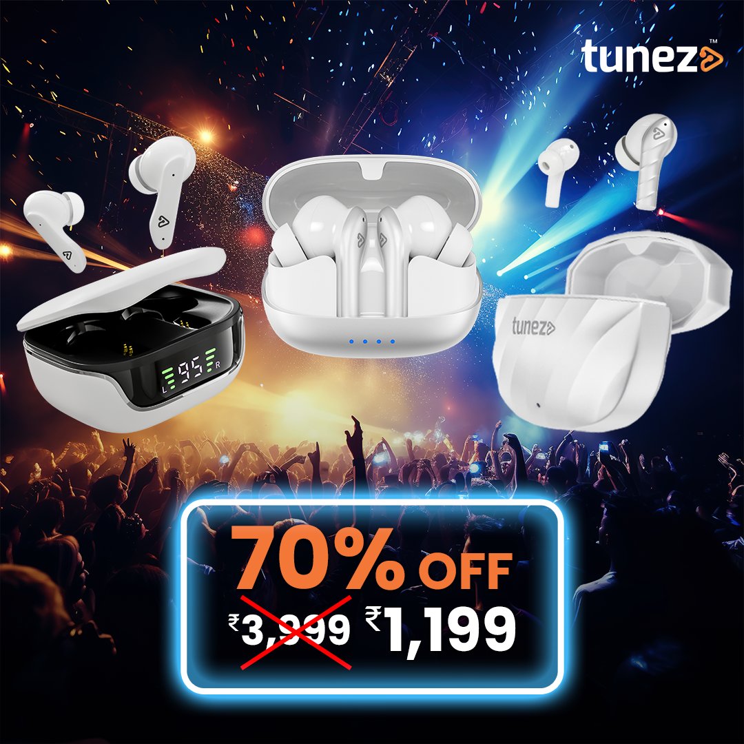 tunez_go's tweet image. Tune in to amazing sound quality with our True Wireless Earbuds. E01, E02, and E03 are now available for just ₹1199. Don&apos;t wait – this exclusive offer is selling out fast. Order yours today and enjoy the best in wireless audio. 🎧

Buy now - gotunez.com/collections/tr…

#Tunez