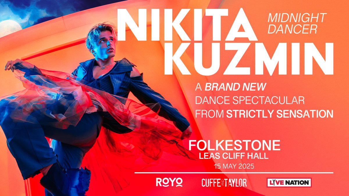 leascliffhall's tweet photo. NEW SHOW ANNOUNCEMENT
Nikita Kuzmin Midnight Dance
π Thur 15 May 2025
π« Venue Presale: Thur 25 July 10am
ποΈ General Onsale: Fri 26 July 10am
Sign up to ATG+ for early access to presale: https://t.co/d51NLttWOi
#Dance #KentEntertainment #WhatsOnKent #VisitFolkestone #Strictly https://t.co/7DwJKn4gHy