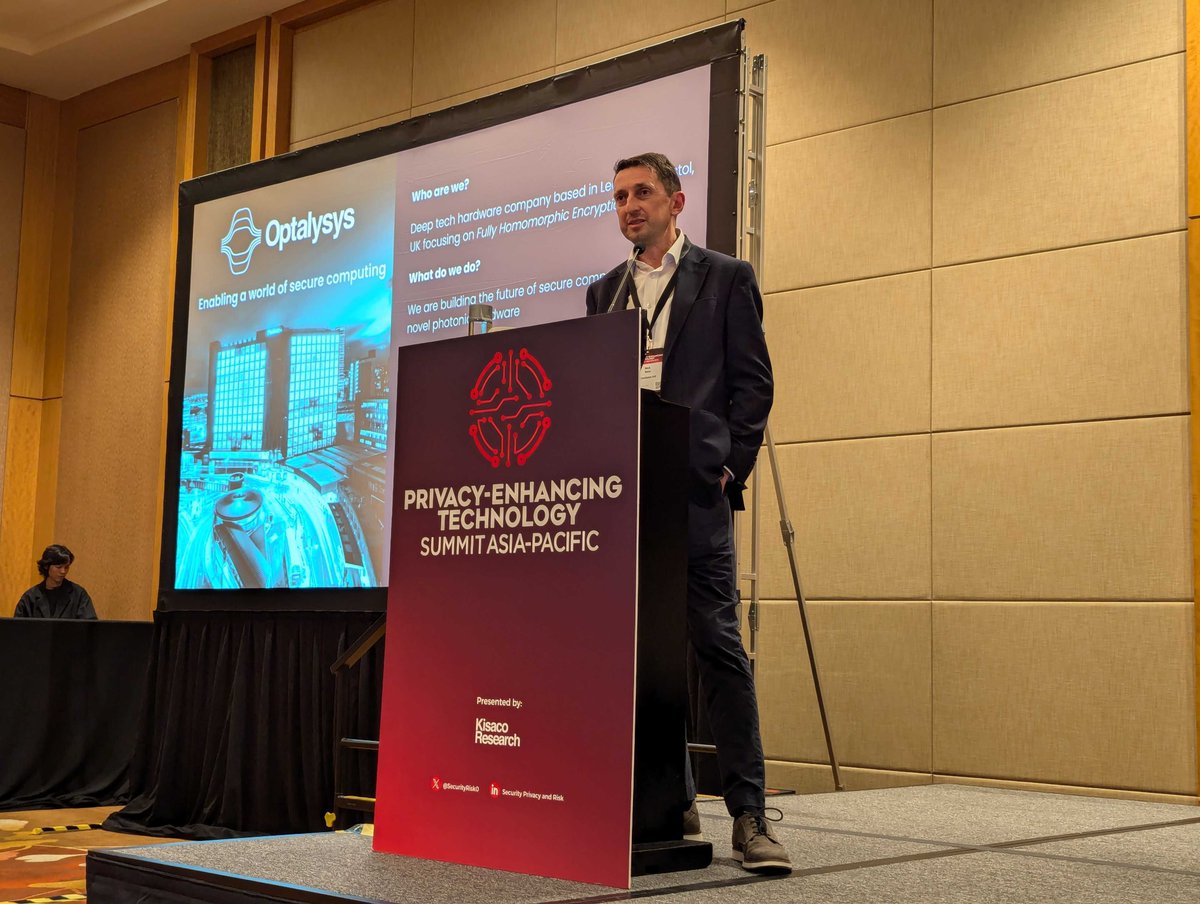 Optalysys's tweet image. Returning to the UK after an insightful #PETSummitAsia in Singapore. Excited to see the growing recognition of #FHE in the #PrivacyEnhancingTechnology space, with strong regulatory support for its role in cloud computing.
#DataSecurity #Innovation