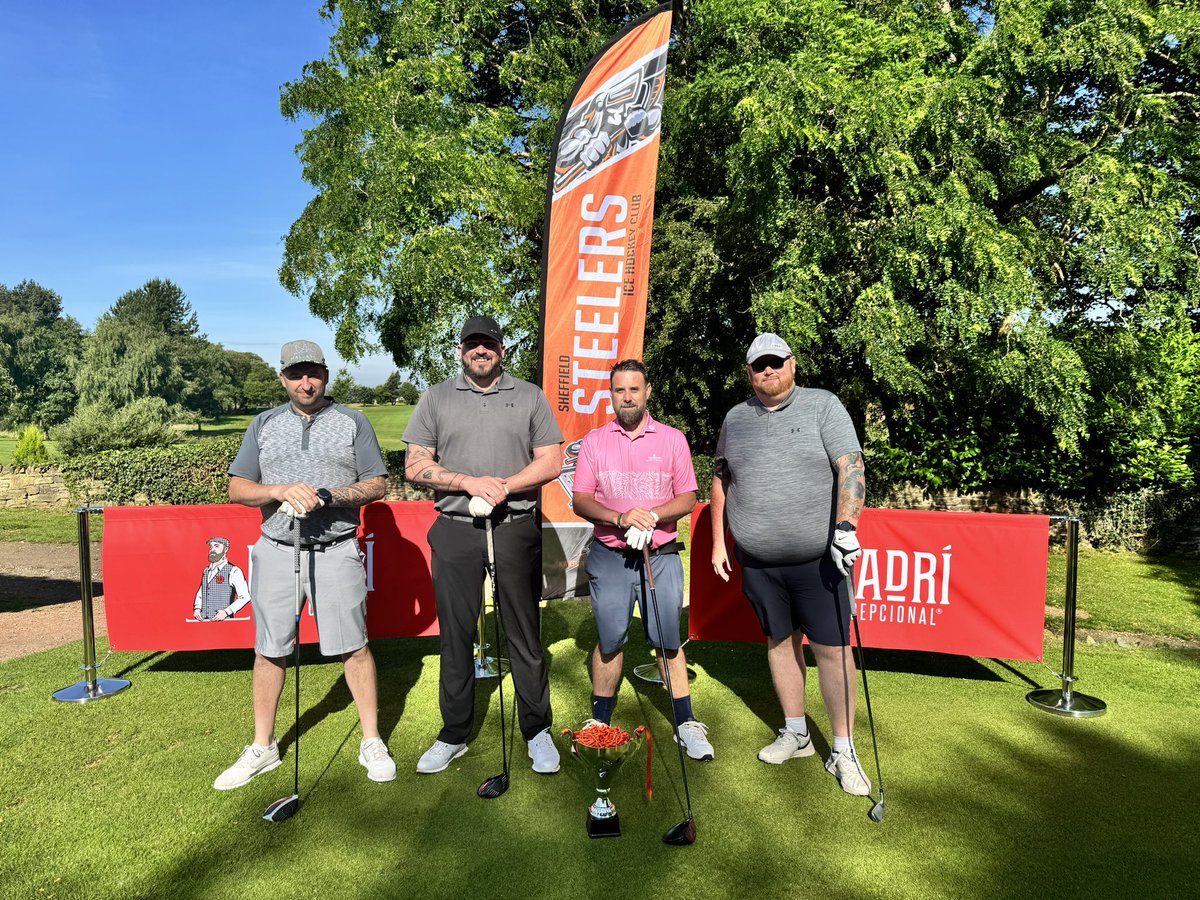 steelershockey's tweet photo. 🍊⛳️ Some of our early starters this morning
Steelers Golf Day at @HALLOWESGOLF
#SteelersHockey https://t.co/FoaQUcd2Ar