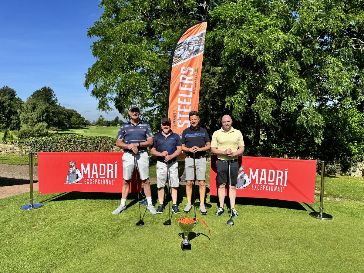steelershockey's tweet photo. 🍊⛳️ Some of our early starters this morning
Steelers Golf Day at @HALLOWESGOLF
#SteelersHockey https://t.co/FoaQUcd2Ar