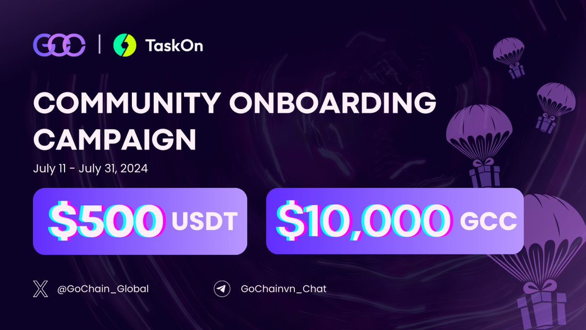 wilson_'s tweet photo. 🔥 @GoChain_Global Community Onboarding Campaign: Your Share of $500 USDT &amp; $10,000 worth of GCC

Join now to grab the massive rewards!

💰 500 USDT + 10,000 worth of GCC rewards pool
⏰July 11 - July 31

👉 Join now: https://t.co/H1L38u5szt
#GCC #GoChain #GoChainCoin https://t.co/EC9Zwt4rdM