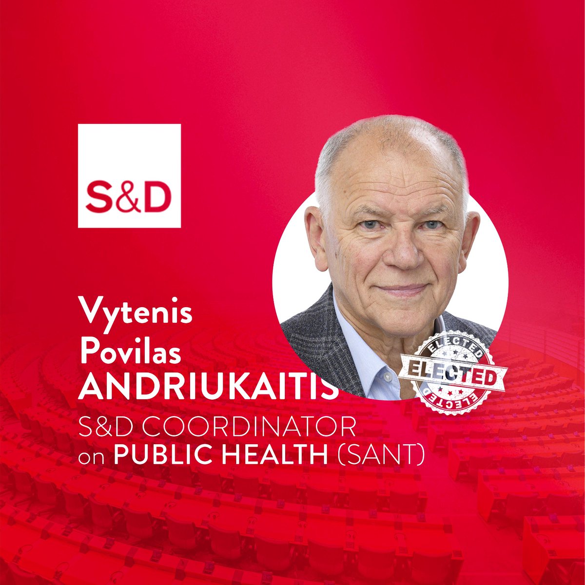 TheProgressives's tweet photo. Congratulations, @V_Andriukaitis on your election as S&amp;D coordinator in the subcommittee on Public Health.

“Health is our greatest wealth. We'll work to make healthcare more accessible and affordable while ensuring a safer, healthier environment for everyone.”✊ https://t.co/rFz5tvvpn1