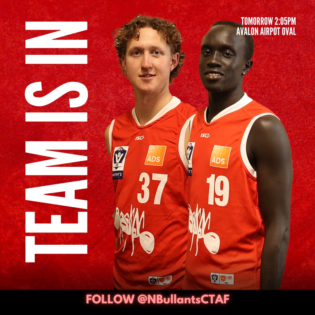 NBullantsCTAF's tweet photo. Two big ins for one big team – TOMORROW in Werribee! https://t.co/jS90s9ZPjh