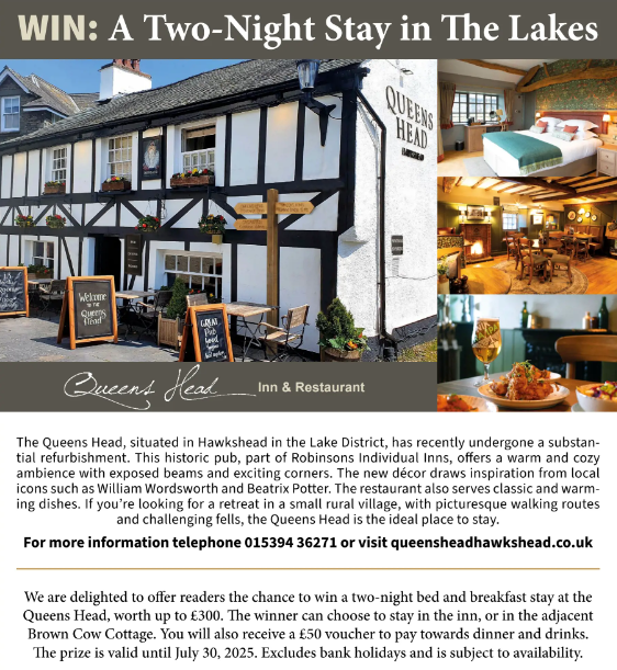 cumbrialakeland's tweet photo. Donโt miss your chance to win a two-night stay in the Lake District, courtesy of the @QueensHawkshead.
Follow the link below to order your August issue...
https://t.co/31P5eEBtlw...
#competition #competitions #competitionuk #competitiontime https://t.co/ddWNzisPkE
