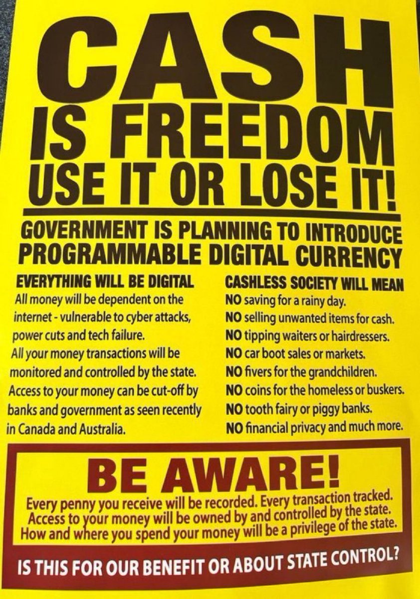 JamesMelville's tweet photo. This is particularly apt today. Use cash wherever possible. https://t.co/PiKXODC7Ux