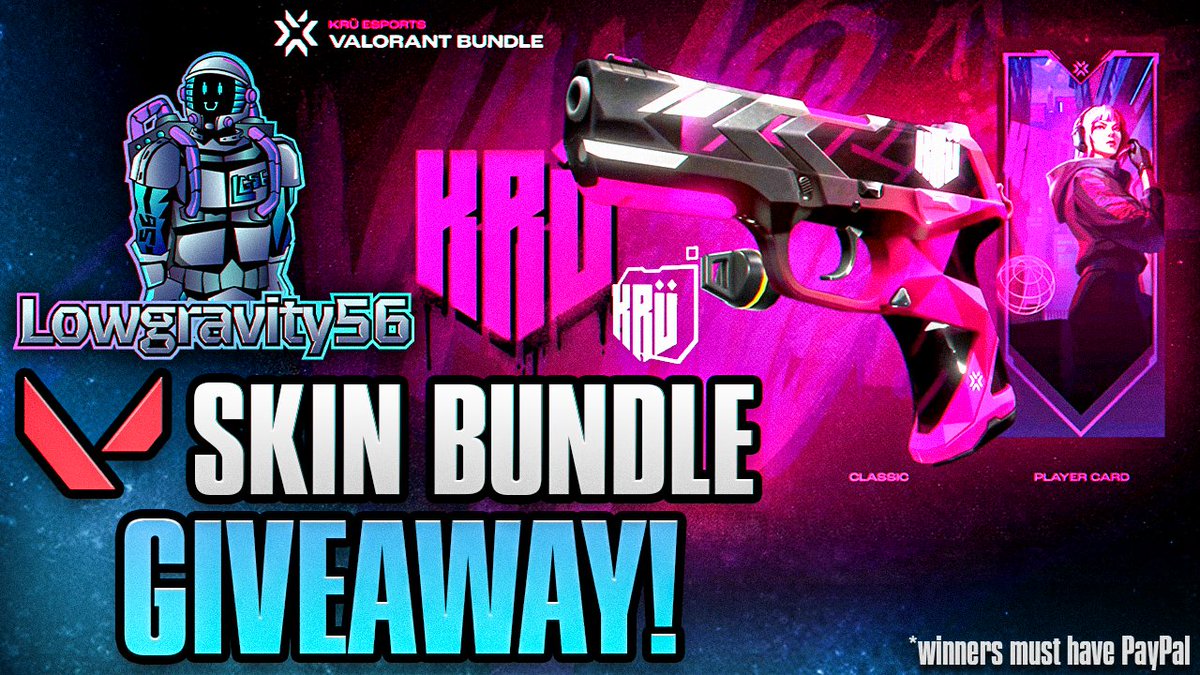 Last chance for the pink boys! 🩷🔥

If KRU wins against 100T I will be giving away 3 VCT Bundles! 🥳

To join all you have to do is:
🔻Like &amp; RT 
🔻Follow me
🔻Comment and @ a friend!

LFG KRUUUUU!!!! 🤟

#VCT #VCTAmericas #Giveaway #VALORANT