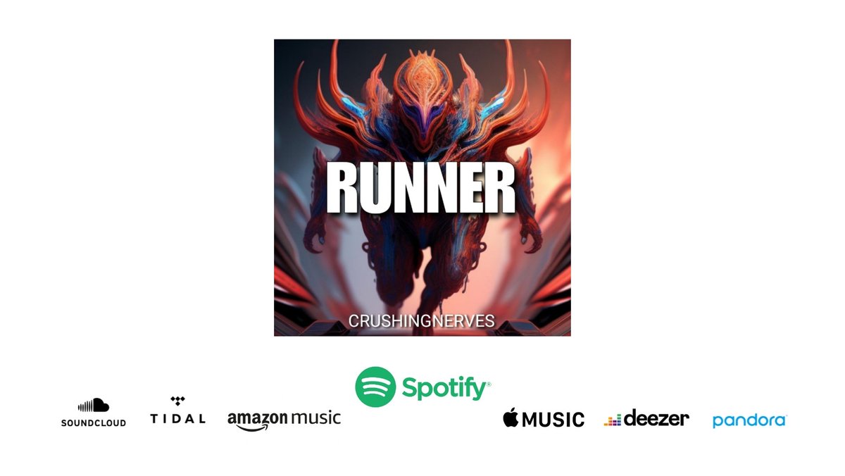 crushingnervess's tweet photo. 𝙍𝙪𝙣𝙣𝙚𝙧 Out Now!
Available On All Platforms 🔥
-------
#electronic #spotify #applemusic #qobuz #bandcamp #tidal #youtubemusic #deezer #soundcloud #amazonmusic #amazon #youtube #pandora #wakeup #buzzing #drumandbass #crushingnerves #mashregh #runner https://t.co/JFD3nalYea