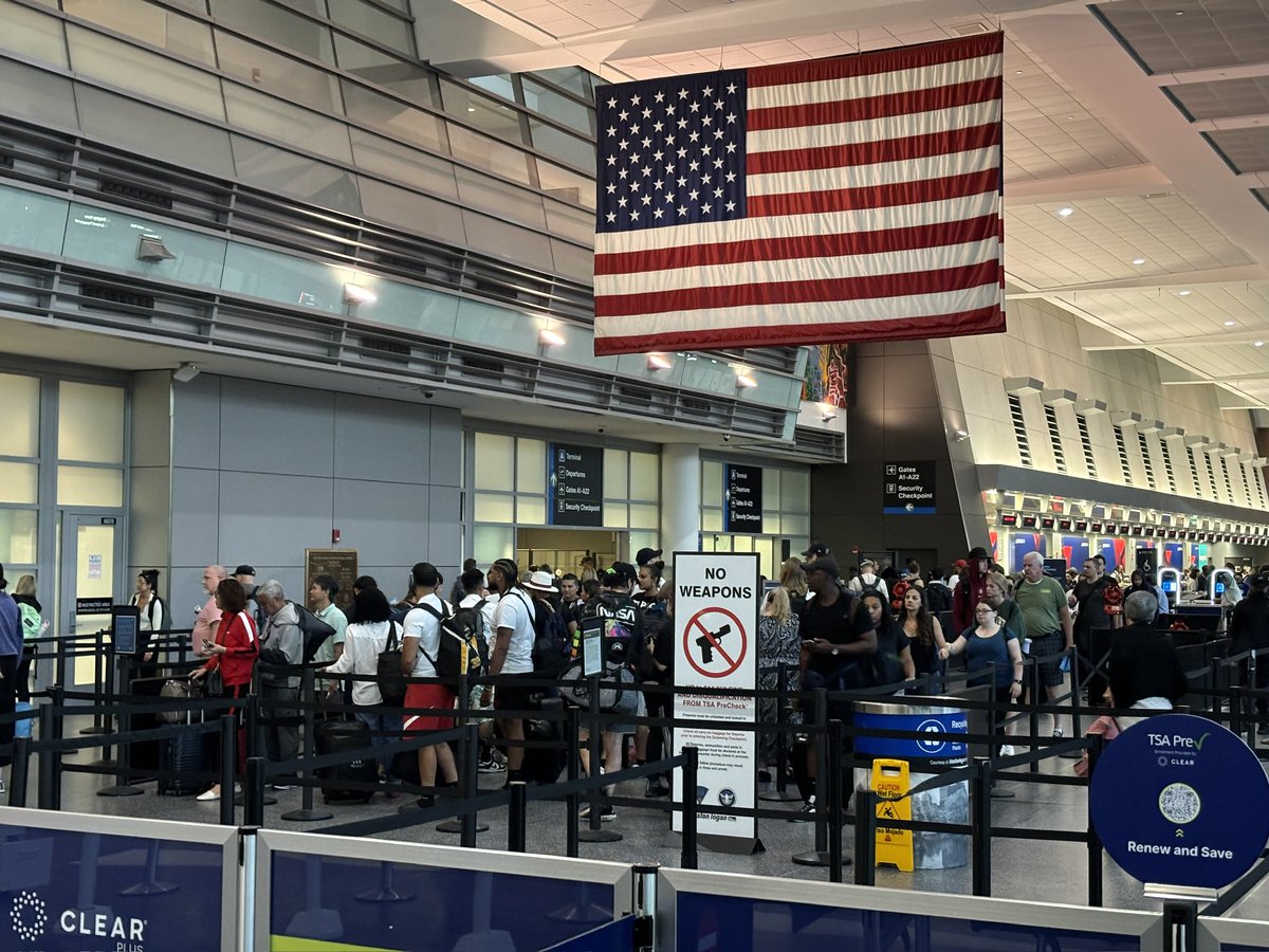 An overhead announcement at <a href="/BostonLogan/">Boston Logan International Airport</a> this morning that the software to obtain flight routes is down and there is a ground delay for two hours at this time. <a href="/boston25/">Boston 25 News</a>