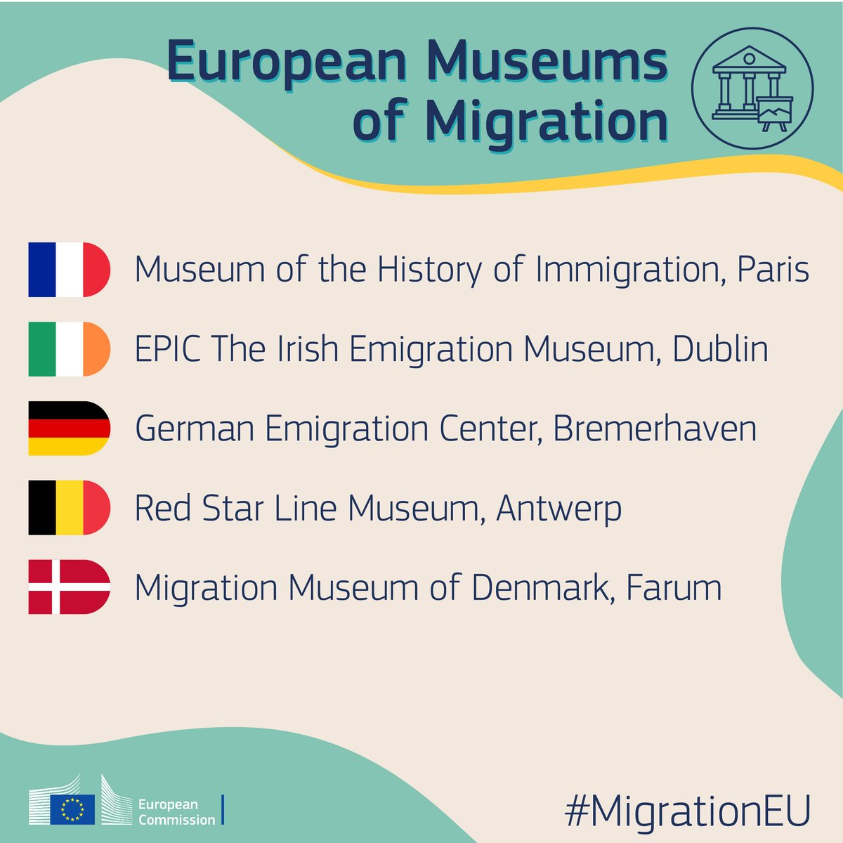 EUHomeAffairs's tweet image. 🌟 Passionate about #migrationEU and history? We've handpicked a selection of museums our colleagues have loved 🏛️

Got any local recommendations to add? We're all ears! Share your favorites with us 👀