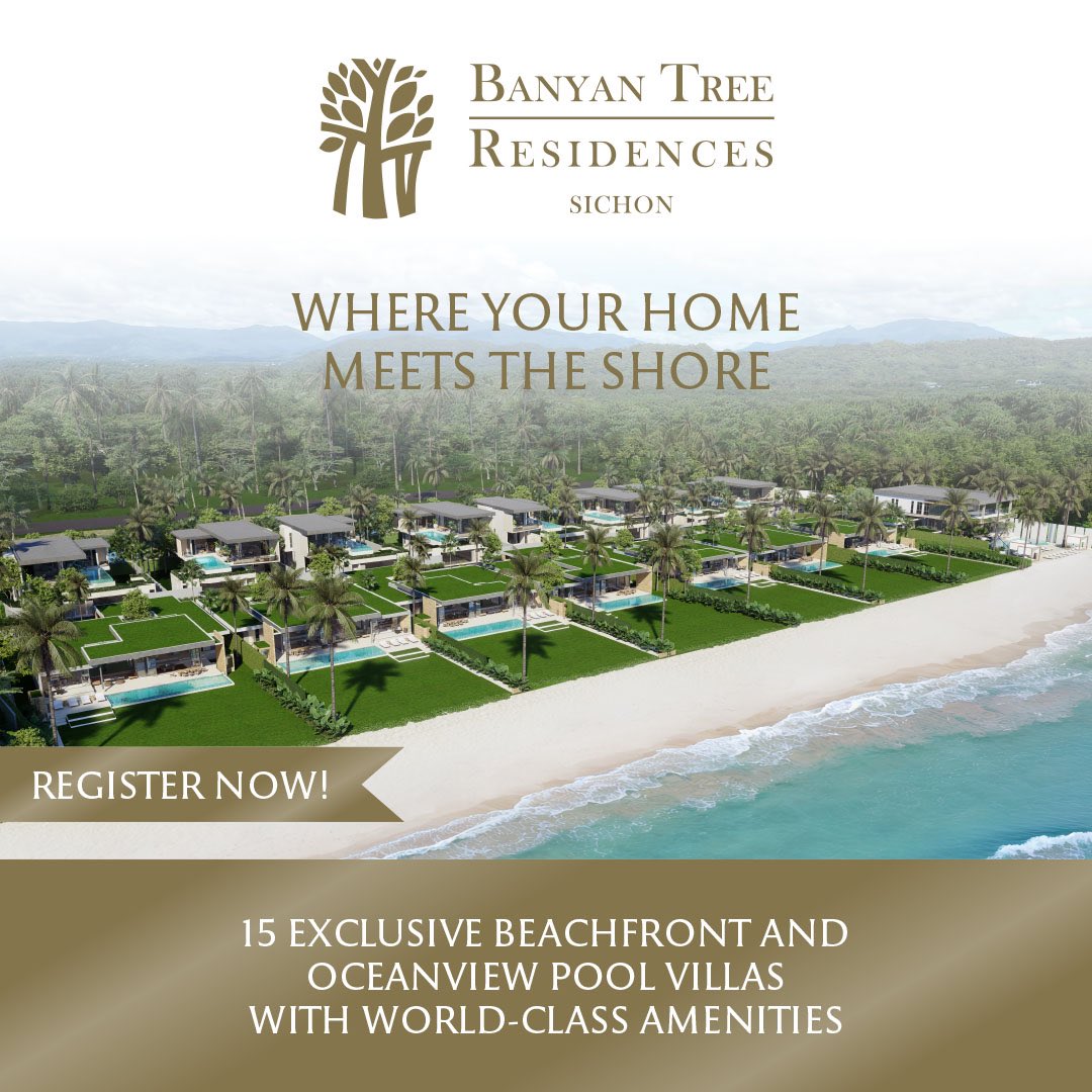 btrsichon's tweet photo. WHERE YOUR HOME MEETS THE SHORE

Your private beachside sanctuary awaits! Imagine living steps away from the pristine, secluded white sands of Sichon Beach with exclusive access and world-class amenities at Banyan Tree Residences Sichon.

Register now:
https://t.co/hwcdYl6pN2 https://t.co/lQw5H2MrPq