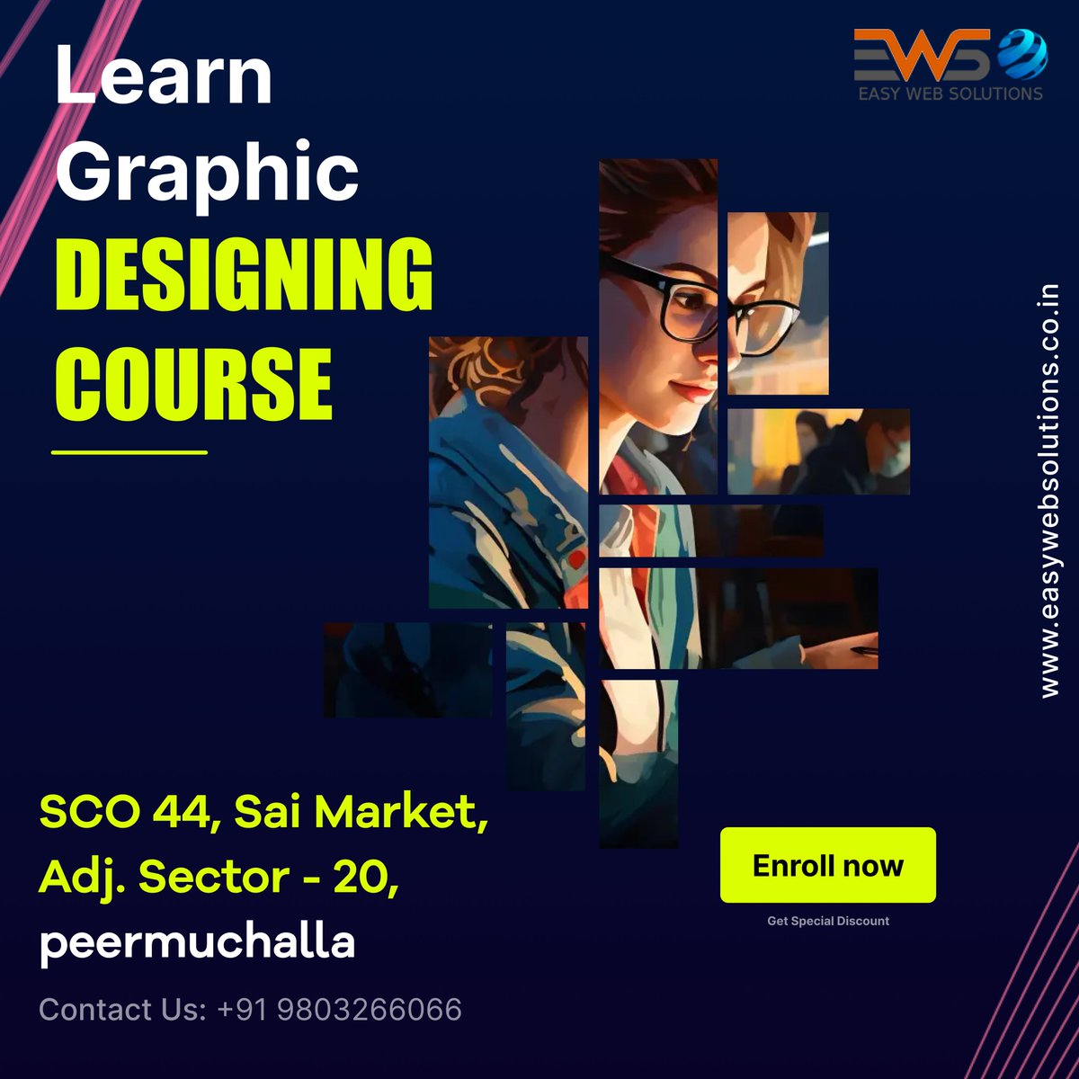 EasyWebSolutio2's tweet image. Master the art of graphic design with Easy Web Solutions. Learn industry-standard skills and elevate your creativity! #GraphicDesign #DesignSkills #EasyWebSolutions #CreativeEducation