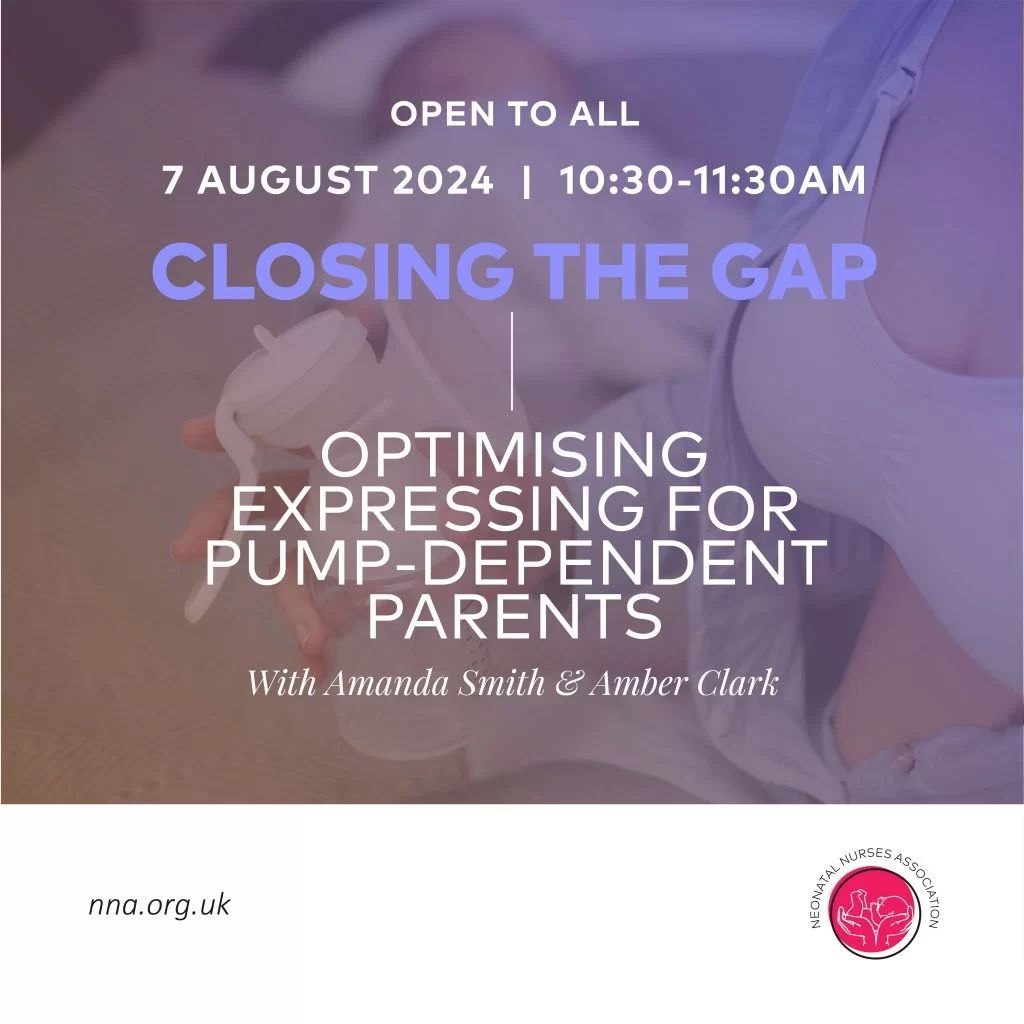 ✨Open to all✨

Closing the Gap: Optimising Expressing for Pump-dependent Parents - 7th August 10:30 - 11:30

Click here to find out more and book your place: buff.ly/3WdGzWq

#Expressing #NeonatalNursing