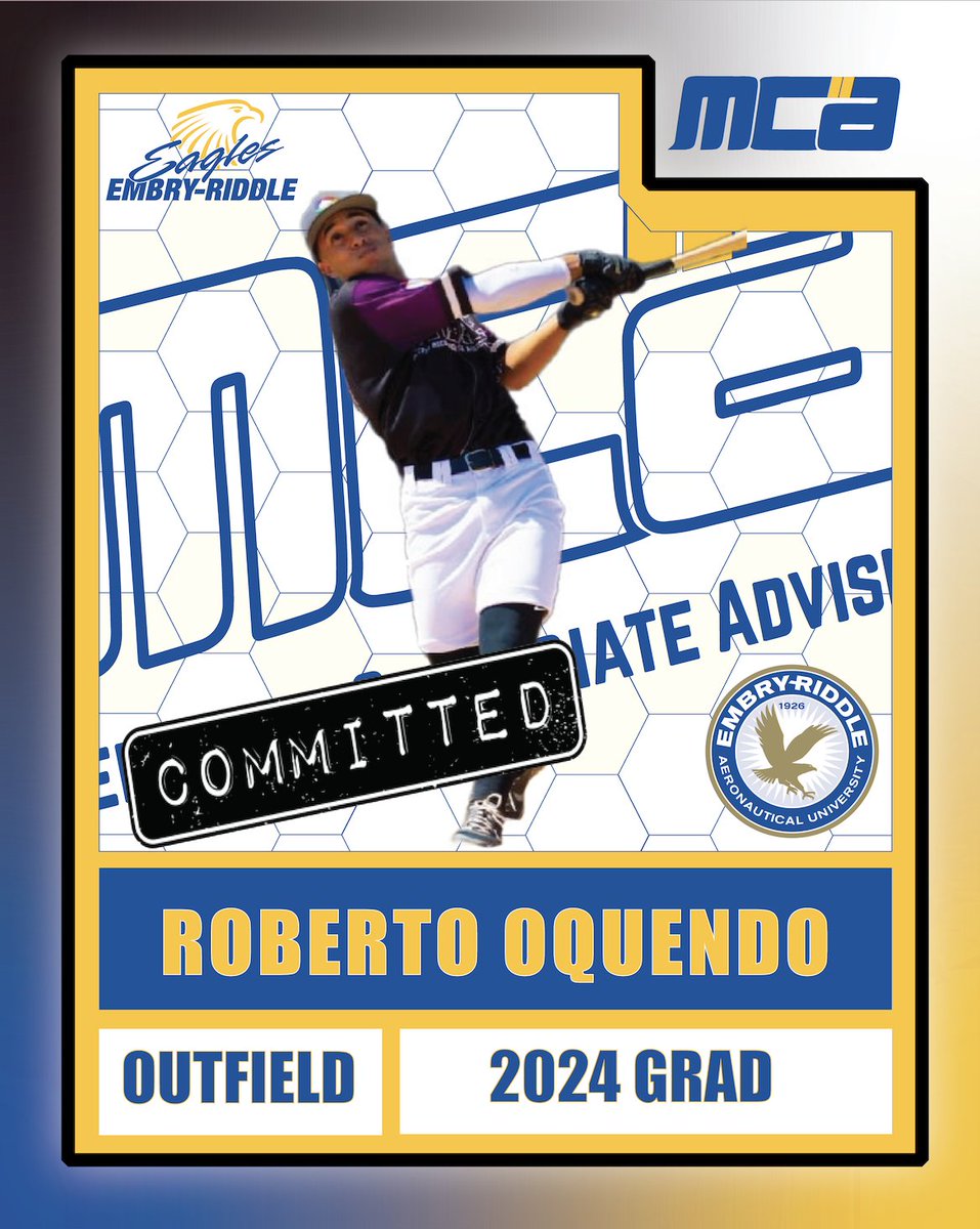 MelendezCollAdv's tweet photo. Congratulations to @ro_oquendo on his commitment to @eraubaseball. Wishing Roberto a successful journey at Embry-Riddle Aeronautical University. #mcabaseball #ncaad2 #committed #collegebaseball #beth7% https://t.co/Uov5dBXaA6