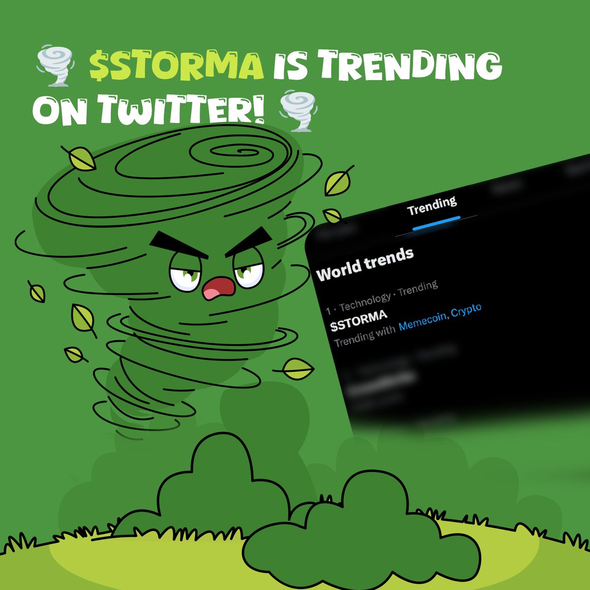 crackfinance01's tweet photo. $STORMA is Trending on X! 🌪️ Thanks to our amazing community, $STORMA is making waves and trending on Twitter! 📷 Let's keep the momentum going and spread the word even further.

#STORMA https://t.co/TvewRDGR7A