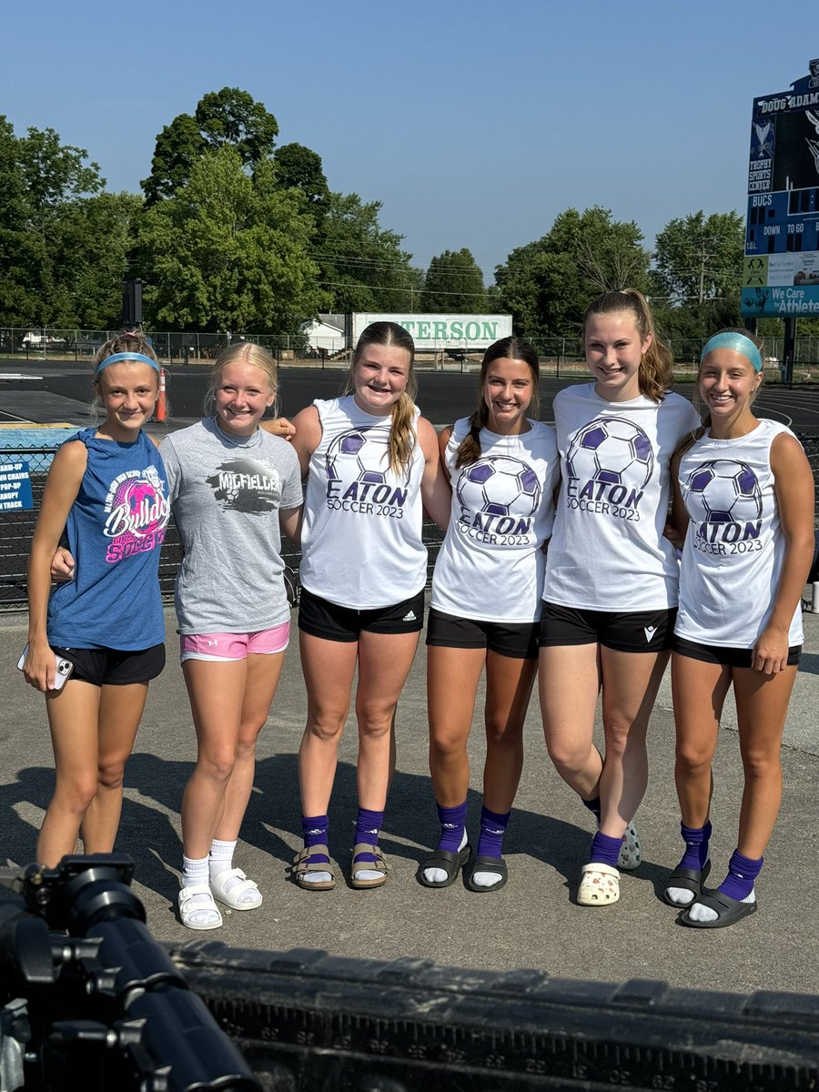 DPACobras's tweet photo. DPA 09 Girls Showcase players at the Xenia Soccer tournament this summer for high school - missing Carmen who was on the field playing! #DPAFamily #DPACobras #ForThePlayers https://t.co/s0RwPPB1FN
