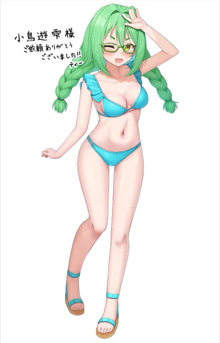 skebにて、依頼者様のオリキャラを描かせていただきました。以前描かせていただいたキャラなのですが、夏なので水着をご依頼されたんですかね!再度ご依頼いただきありがとうございました! 
