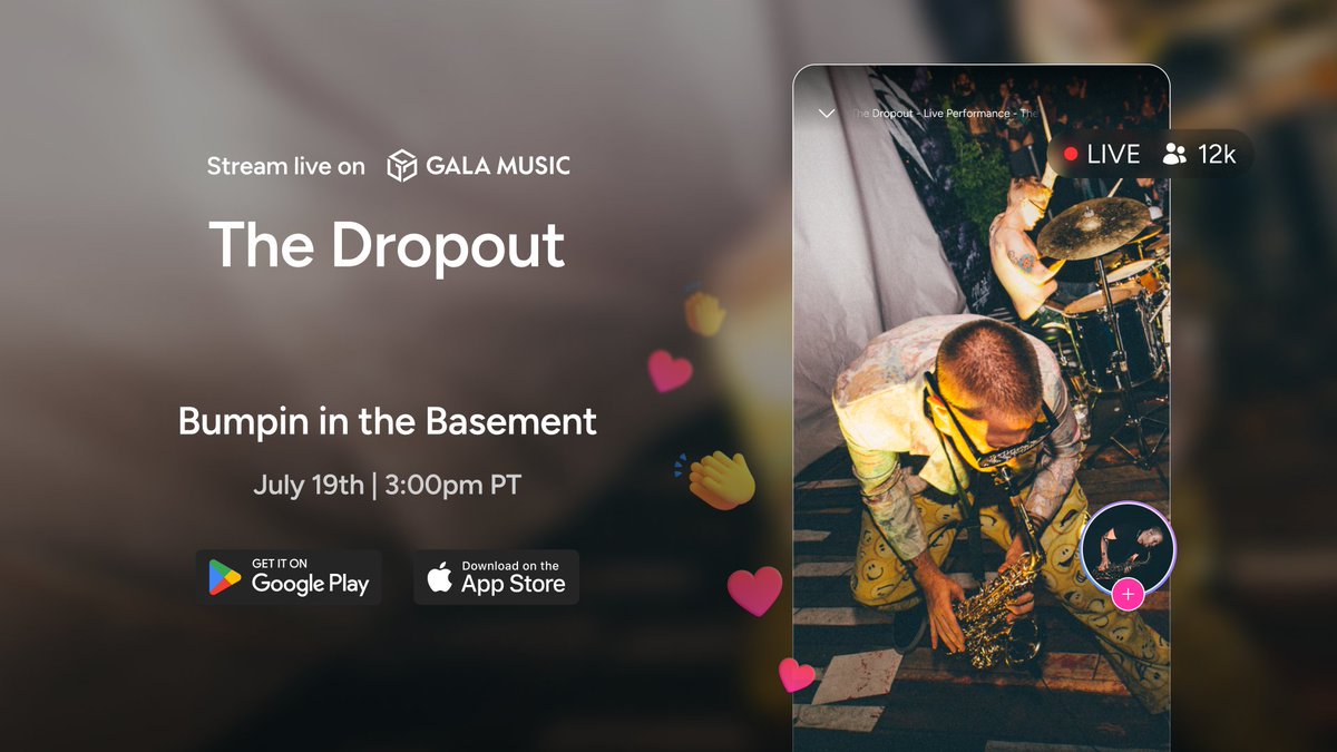 Drop in with <a href="/andthedropout/">The Dropout☀️</a> today at 3pm PT when he takes over the Gala Music app with a performance you can’t miss.

Download the Gala Music app today, and don’t miss out on this performance!