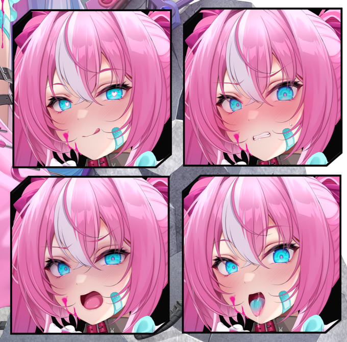 地雷系魔法少女ちゃんの表情差分ぽちぽち描いてるΦ('v' 