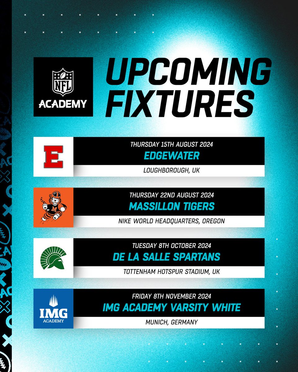Four fixtures against US opposition! 🇺🇸

The 2024/25 #NFLAcademy season is going bigger than ever before.