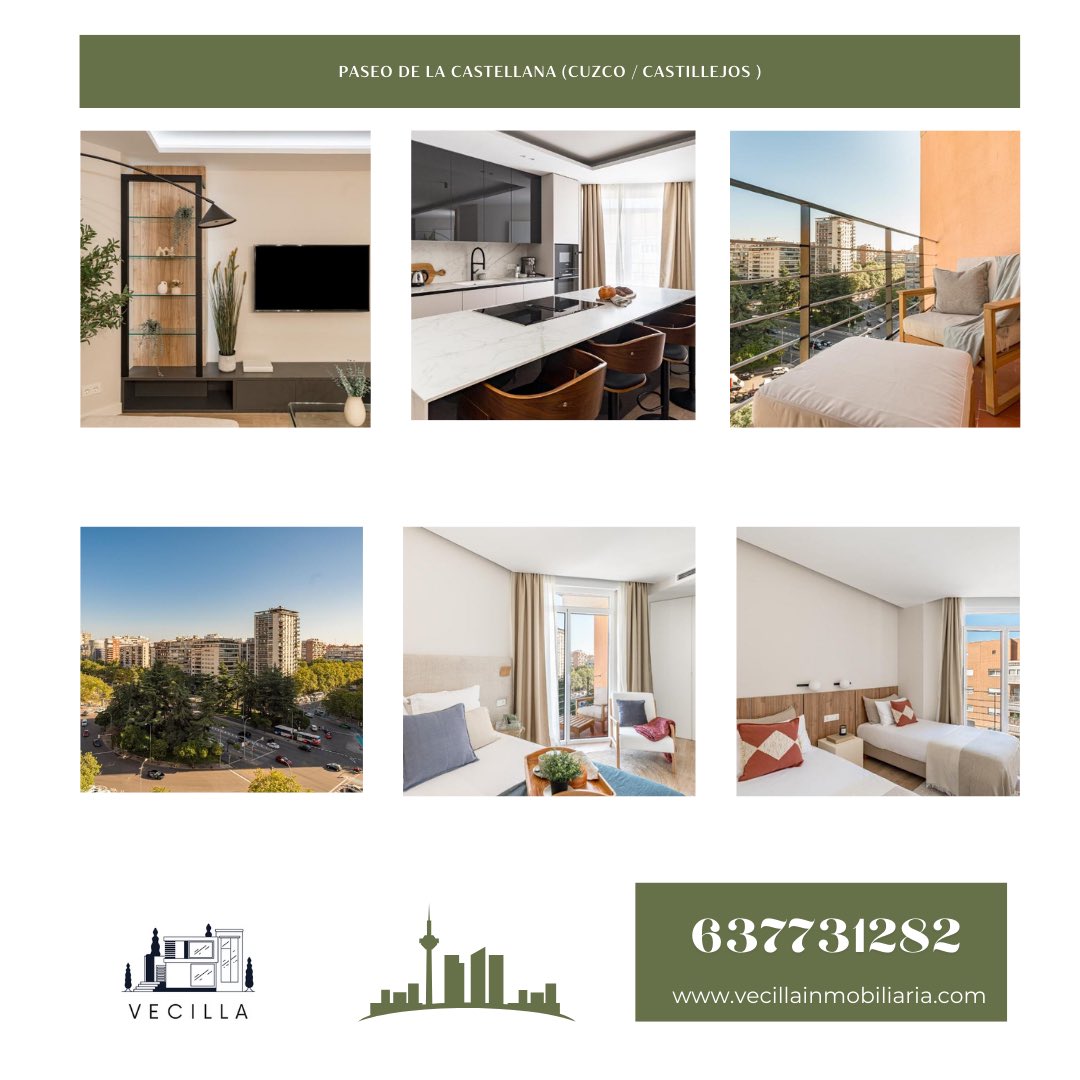 vecillaproptech's tweet photo. ¡Lujo en Madrid! Noveno piso renovado en Paseo de la Castellana con vistas espectaculares 3 dormitorios 3 baños cocina integrada y domótica Conserjería 24h ¡No pierdas esta oportunidad única! Precio: 1.349.000 EUR #RealEstateMadrid #Bernabeu #castellana #piso #pisoenventa #vende https://t.co/6GqRTwb7wi