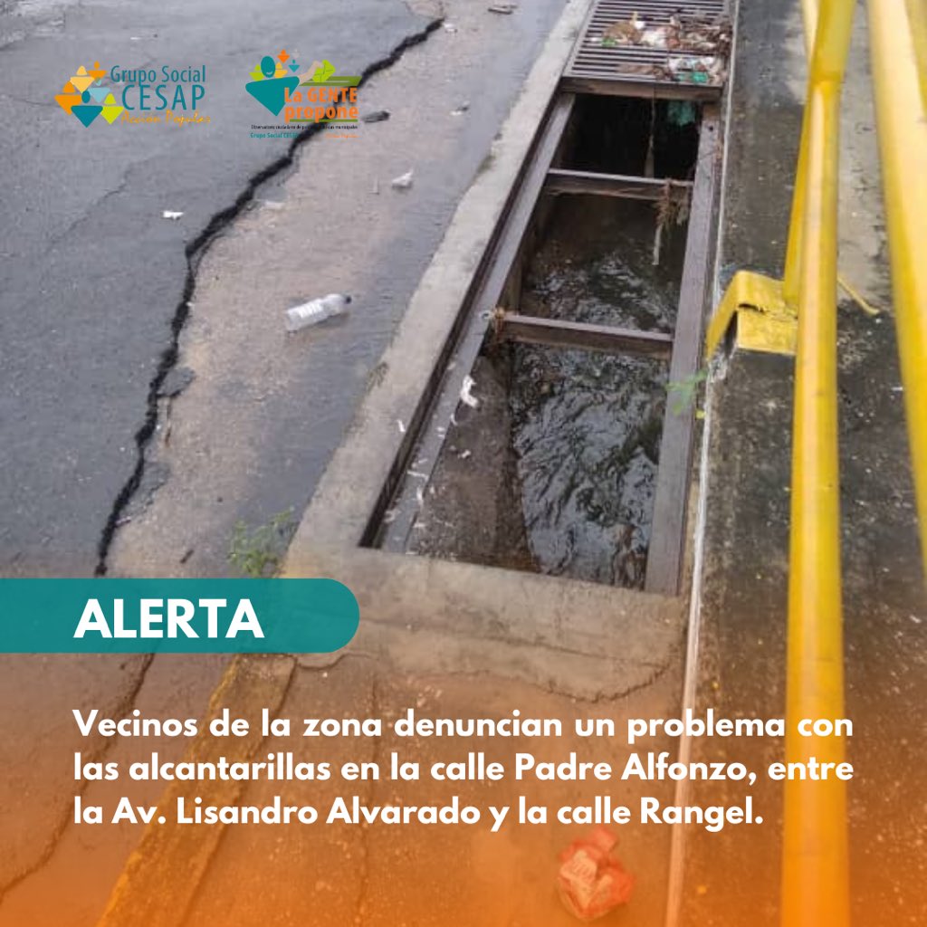 valenciapropon3's tweet photo. #ALERTA |Vecinos de la zona denuncian problemas con las alcantarillas de la calle Padre Alfonzo entre Av. Lisandro Alvarado y calle Rangel. 
Recordemos que esta es una zona altamente transitada por vehículos y peatones @alc_valencia 

#lagentepropone #denuncia #reporte #problemas https://t.co/oA8XyYrAcH