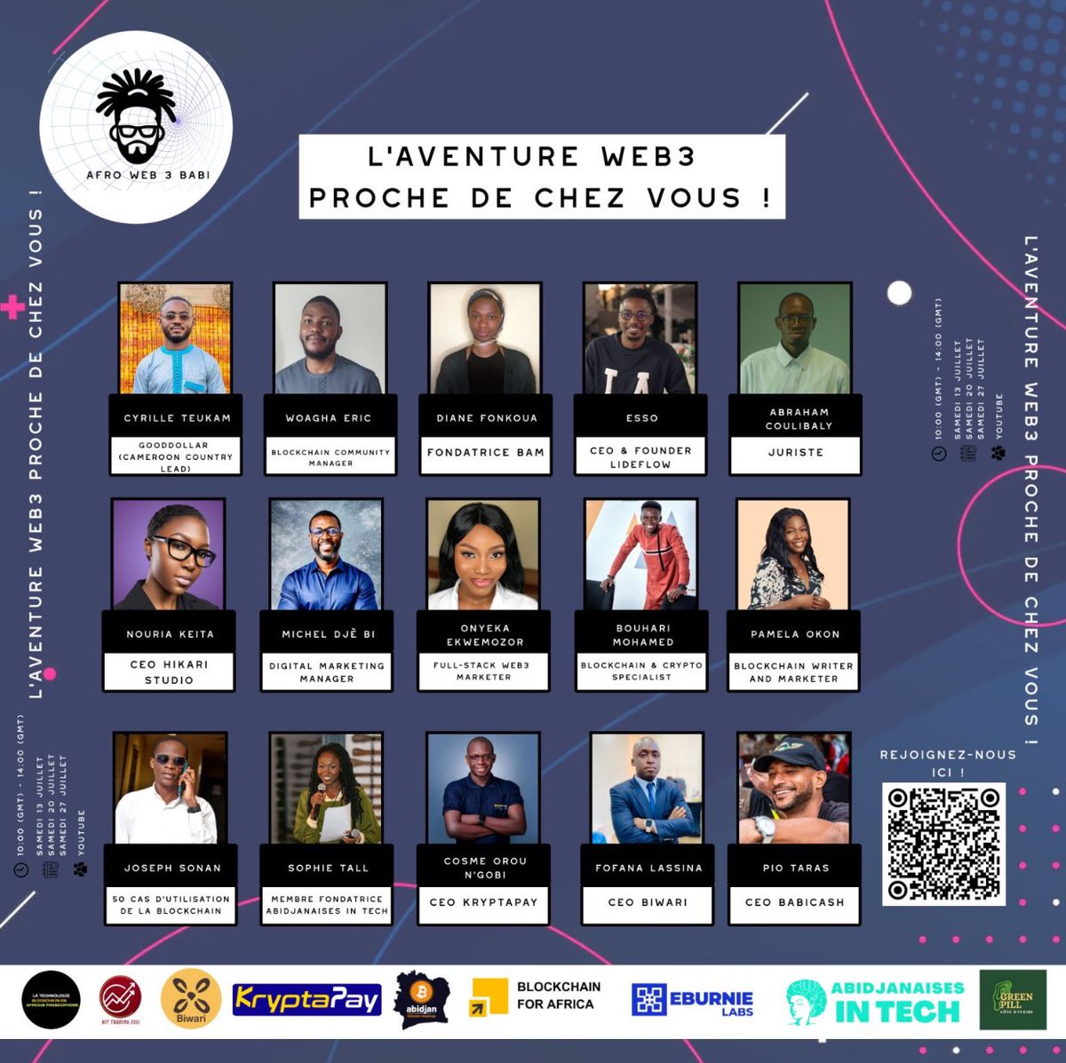 GooddollarC's tweet photo. ⭄ AFRO WEB3 BABI : DAY 1 (Samedi 13 Juillet) ⥺

Merci de nous avoir rejoint ❤️ pour la première journée de AFRO WEB3 BABI 🇨🇮

Retrouvez l’ensemble des replay 📽️ à travers ces liens : 

🧭Généralités sur la Blockchain et ses cas d’utilisation : https://t.co/76AJ9VLykh https://t.co/D8HnOeUv00