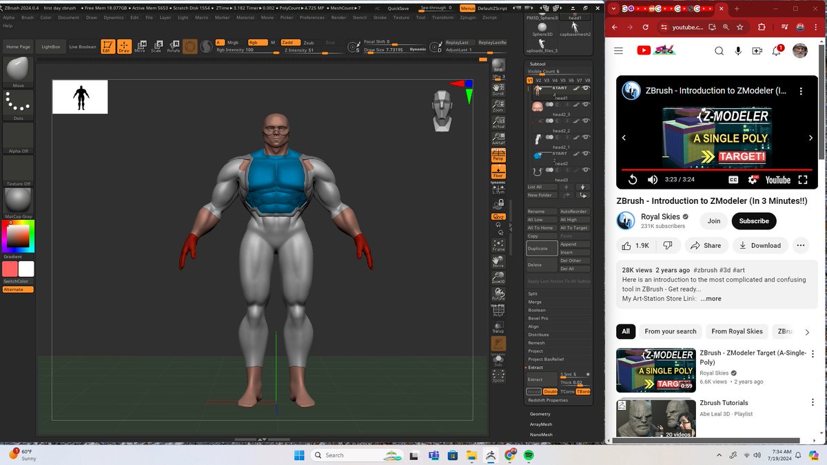 Tangent010's tweet image. hOLY COW its hard to make inorganic things in zbrush. I think the meta is to just sculpt the basemesh in zbrush and everything else in blender, but use zbrush for dynamesh/zremesher and for gums/teeth/eyebawls.